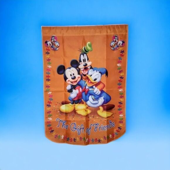 The Gift Of Friends Flag -Mickey & Friends ~ 28 x 40 ~ Hamilton Collection - Picture 1 of 4